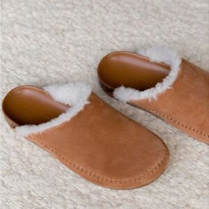 Jenni Kayne Tan Shearling-Lined Mules